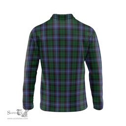 Scottish Russell or Mitchell or Hunter or Galbraith Tartan Long Sleeve Plaid Polo Shirt