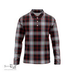 Scottish Merrilees Tartan Long Sleeve Plaid Polo Shirt