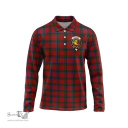 Scottish Nicolson Clan Crest Tartan Polo Long Sleeve Plaid Polo Shirt