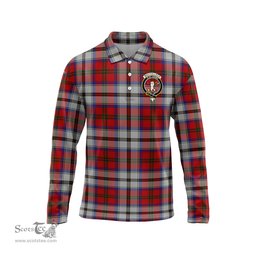 Scottish MacCulloch Dress Clan Crest Tartan Polo Long Sleeve Plaid Polo Shirt