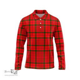 Scottish MacDonell of Keppoch Modern Tartan Long Sleeve Plaid Polo Shirt