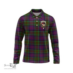 Scottish MacDonald of Clan Ranald Modern Clan Crest Tartan Polo Long Sleeve Plaid Polo Shirt