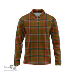 Scottish Seton Hunting Modern Tartan Long Sleeve Plaid Polo Shirt