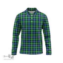 Scottish Murray of Atholl Ancient Tartan Long Sleeve Plaid Polo Shirt