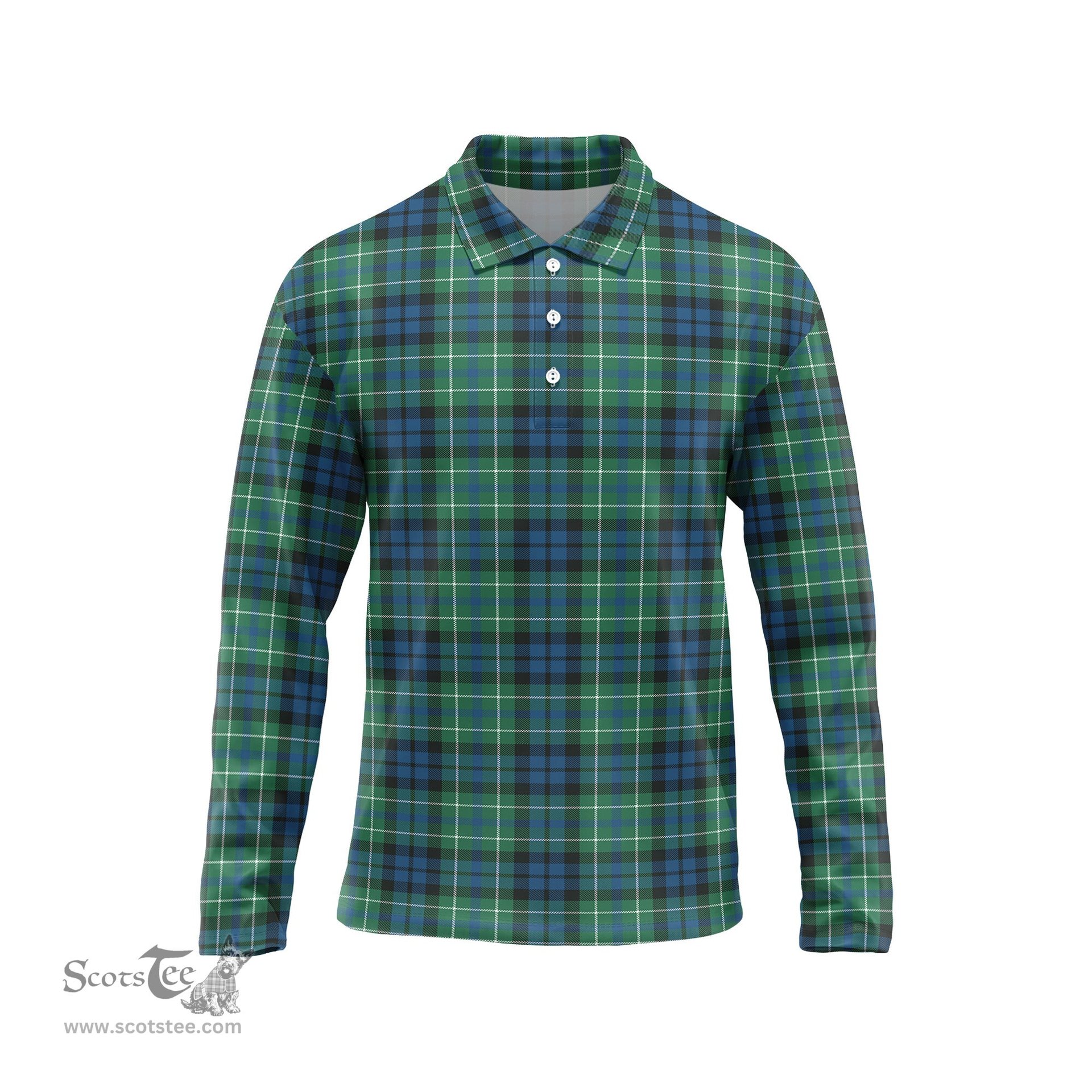 Scottish MacNeil of Colonsay Ancient Tartan Long Sleeve Plaid Polo Shirt