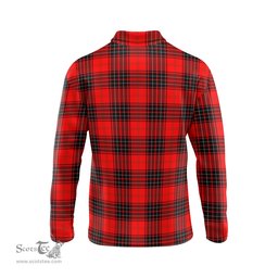 Scottish Wemyss Modern Tartan Long Sleeve Plaid Polo Shirt