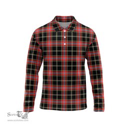 Scottish Norwegian Night Tartan Long Sleeve Plaid Polo Shirt