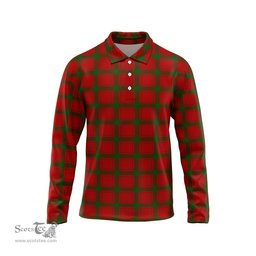 Scottish MacDonald of Sleat Tartan Long Sleeve Plaid Polo Shirt