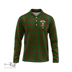 Scottish Menzies Clan Crest Tartan Polo Long Sleeve Plaid Polo Shirt