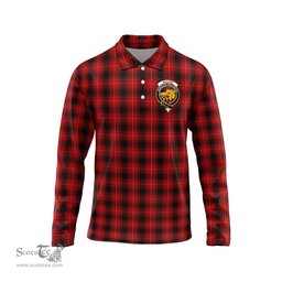 Scottish MacIver Clan Crest Tartan Polo Long Sleeve Plaid Polo Shirt
