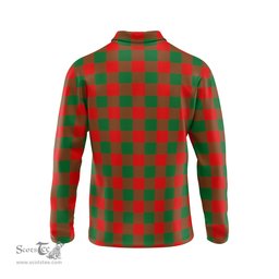 Scottish Moncrieff Modern Tartan Long Sleeve Plaid Polo Shirt