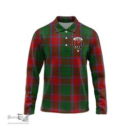Scottish MacPhail Blue Bands Clan Crest Tartan Polo Long Sleeve Plaid Polo Shirt