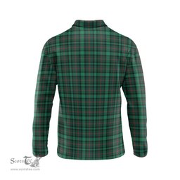 Scottish Ross Hunting Modern Tartan Long Sleeve Plaid Polo Shirt