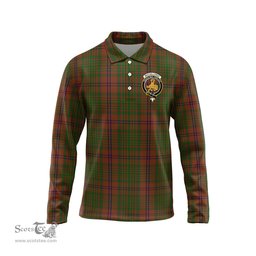 Scottish MacGillivray Hunting Clan Crest Tartan Polo Long Sleeve Plaid Polo Shirt