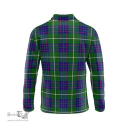 Scottish MacIntyre Hunting Modern Clan Crest Tartan Polo Long Sleeve Plaid Polo Shirt
