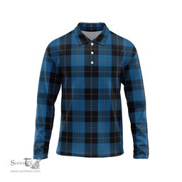 Scottish Sorbie Tartan Long Sleeve Plaid Polo Shirt