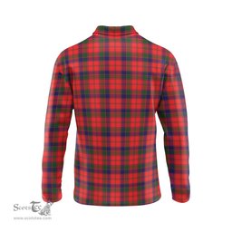 Scottish Robertson Modern Tartan Long Sleeve Plaid Polo Shirt