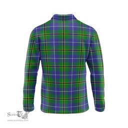 Scottish Turnbull Hunting Tartan Long Sleeve Plaid Polo Shirt