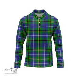 Scottish Turnbull Hunting Tartan Long Sleeve Plaid Polo Shirt