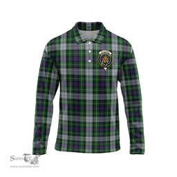 Scottish MacKenzie Dress Clan Crest Tartan Polo Long Sleeve Plaid Polo Shirt