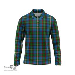 Scottish Tait Tartan Long Sleeve Plaid Polo Shirt