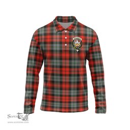 Scottish MacLachlan Weathered Clan Crest Tartan Polo Long Sleeve Plaid Polo Shirt