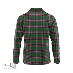 Scottish MacFarlane Hunting Clan Crest Tartan Polo Long Sleeve Plaid Polo Shirt