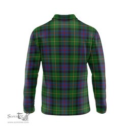 Scottish Tait Modern Tartan Long Sleeve Plaid Polo Shirt
