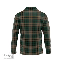 Scottish Sackett Tartan Long Sleeve Plaid Polo Shirt