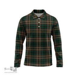 Scottish Sackett Tartan Long Sleeve Plaid Polo Shirt