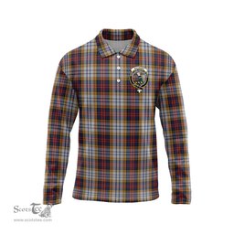 Scottish MacInnes Ancient Hunting Clan Crest Tartan Polo Long Sleeve Plaid Polo Shirt