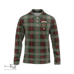 Scottish Scott Brown Ancient Clan Crest Tartan Polo Long Sleeve Plaid Polo Shirt