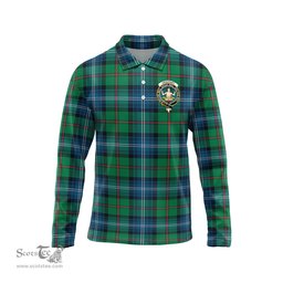 Scottish Urquhart Ancient Clan Crest Tartan Polo Long Sleeve Plaid Polo Shirt