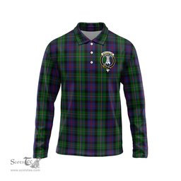 Scottish MacCallum Clan Crest Tartan Polo Long Sleeve Plaid Polo Shirt