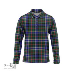 Scottish Ogilvie (Ogilvy) Hunting Modern Tartan Long Sleeve Plaid Polo Shirt