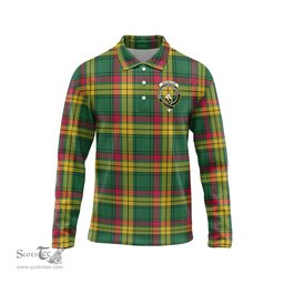 Scottish MacMillan Old Ancient Clan Crest Tartan Polo Long Sleeve Plaid Polo Shirt