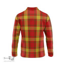 Scottish Maguire Modern Tartan Long Sleeve Plaid Polo Shirt