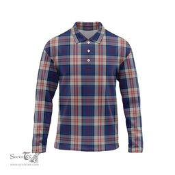 Scottish Stewart of Appin Hunting Dress Tartan Long Sleeve Plaid Polo Shirt