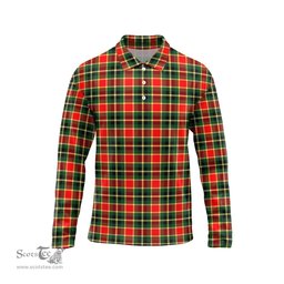 Scottish MacLachlan Hunting Modern Tartan Long Sleeve Plaid Polo Shirt