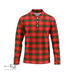 Scottish MacFie Modern Tartan Long Sleeve Plaid Polo Shirt