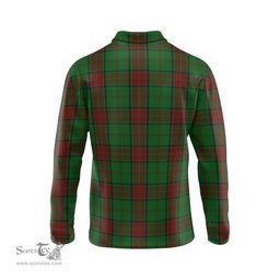 Scottish Maxwell Hunting Clan Crest Tartan Polo Long Sleeve Plaid Polo Shirt