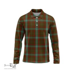 Scottish Seton Hunting Tartan Long Sleeve Plaid Polo Shirt