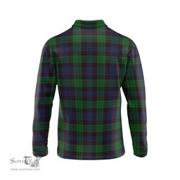 Scottish Stewart Old Clan Crest Tartan Polo Long Sleeve Plaid Polo Shirt