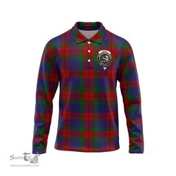 Scottish Skene of Cromar Clan Crest Tartan Polo Long Sleeve Plaid Polo Shirt