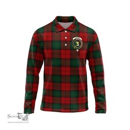 Scottish Stewart of Atholl Clan Crest Tartan Polo Long Sleeve Plaid Polo Shirt
