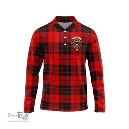 Scottish MacLeod of Raasay Clan Crest Tartan Polo Long Sleeve Plaid Polo Shirt