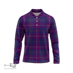 Scottish Pride of Glencoe Tartan Long Sleeve Plaid Polo Shirt