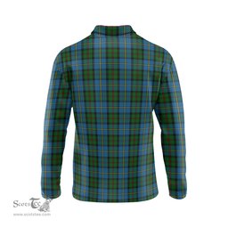 Scottish MacLeod Green Tartan Long Sleeve Plaid Polo Shirt