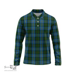 Scottish MacLeod Green Tartan Long Sleeve Plaid Polo Shirt