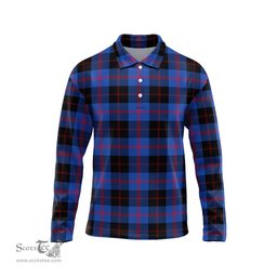 Scottish Maule Tartan Long Sleeve Plaid Polo Shirt